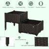 Outsunny 2 Piece Raised Garden Bed with Legs, Self-Watering Planter Box Raised Bed to Grow Flowers, Herbs & Vegetables, Gray