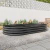 Raised Garden Bed Outdoor, Oval Large Metal Raised Planter Bed for for Plants, Vegetables, and Flowers - Black